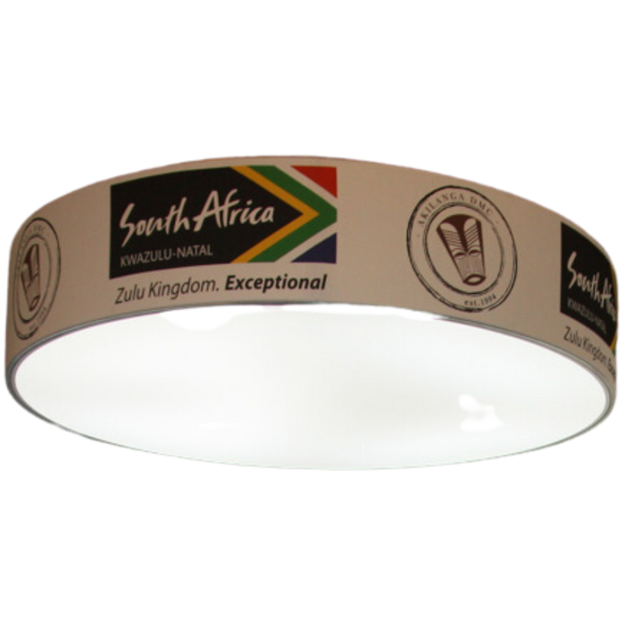 Interior LED lighting on bottom canvas - circular sign 3m of diameter