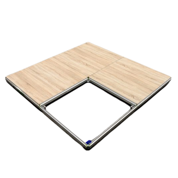 Technical floor (ht 12 cm) with pvc floor - imitation wood &amp; concrete